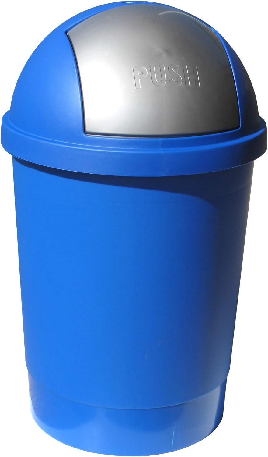 Blue Plastic Touchless 13.2 Gallon Swing-Top Trash Can