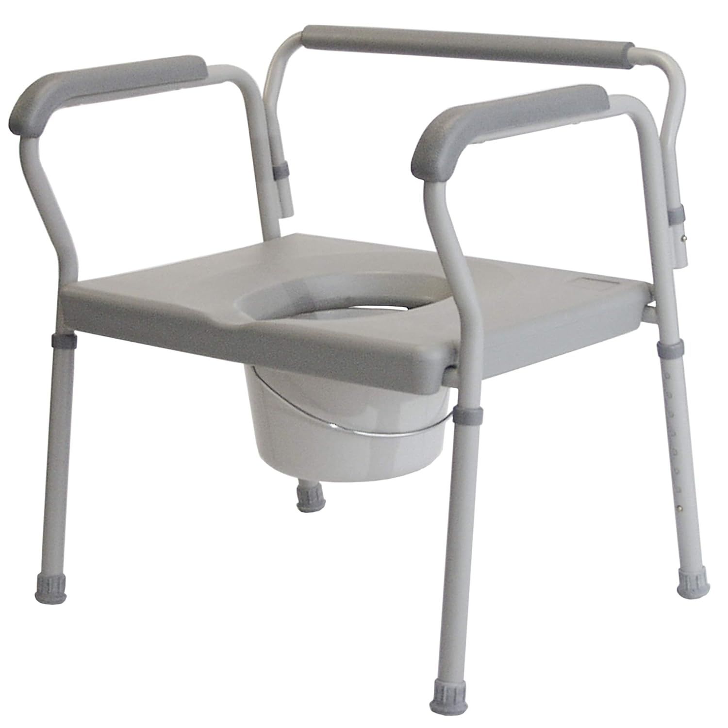 Gray Adjustable Steel 3-in-1 Bariatric Commode Chair, Pack of 2