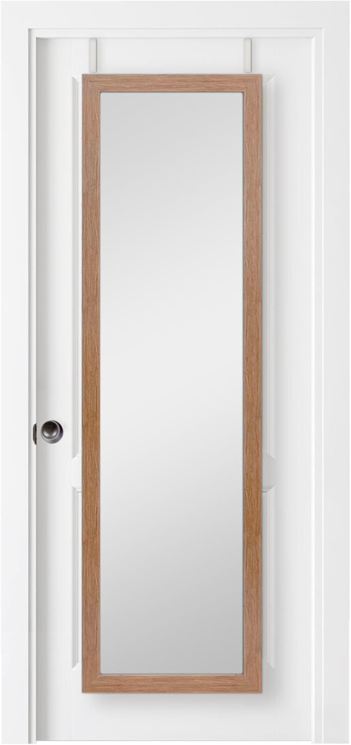 Walnut Woodgrain Full Length Rectangular Door Mirror