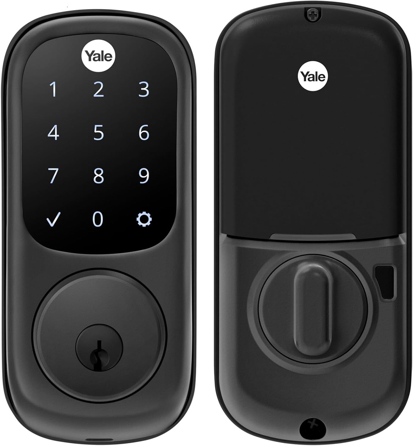 Black Suede Electronic Deadbolt with Touchscreen Keypad