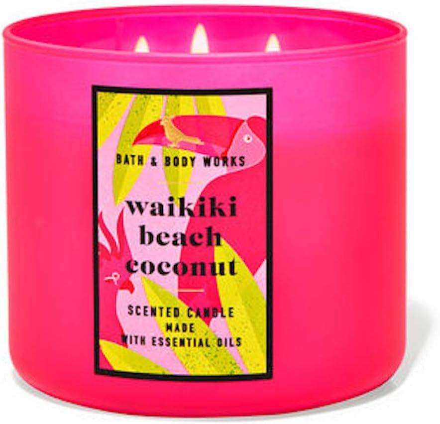 Waikiki Beach Coconut 3-Wick Pink Jar Scented Candle