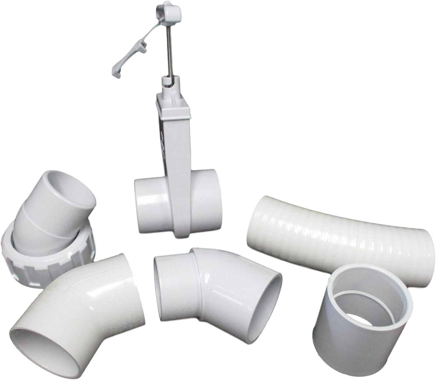 White PVC Hot Tub Plumbing Connection Kit