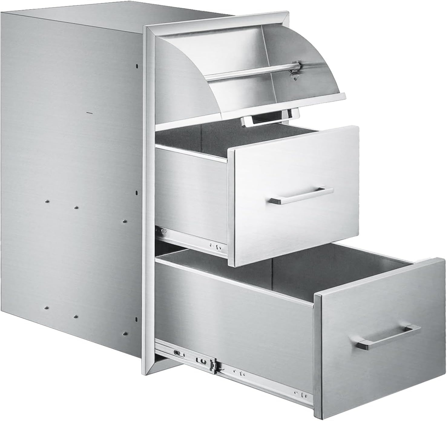 Stainless Steel Triple BBQ Drawers with Paper Towel Holder