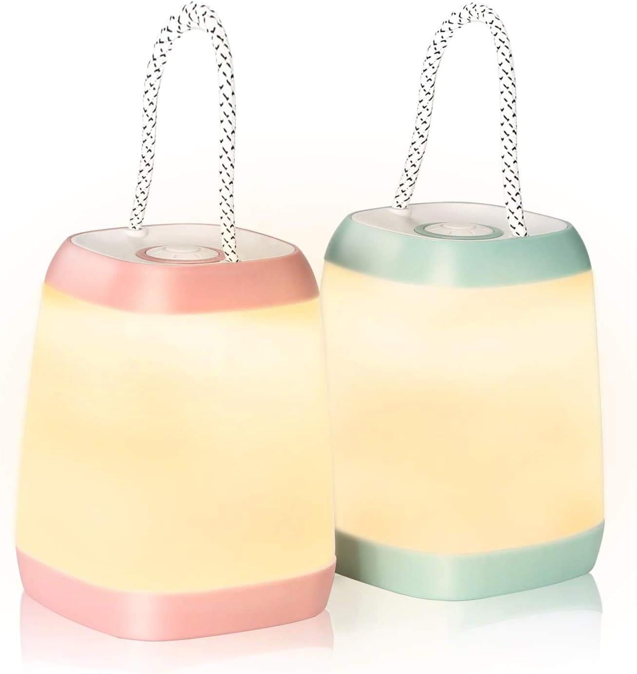 Compact Pastel LED Camping Lanterns with 3 Light Modes