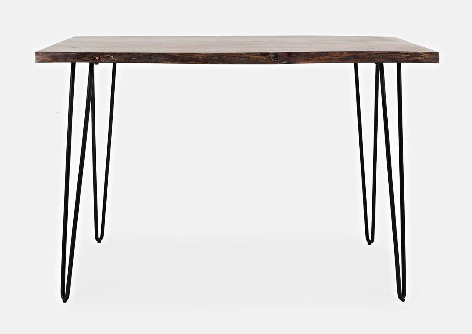 Chestnut Live Edge Wood Counter Height Dining Table with Hairpin Legs