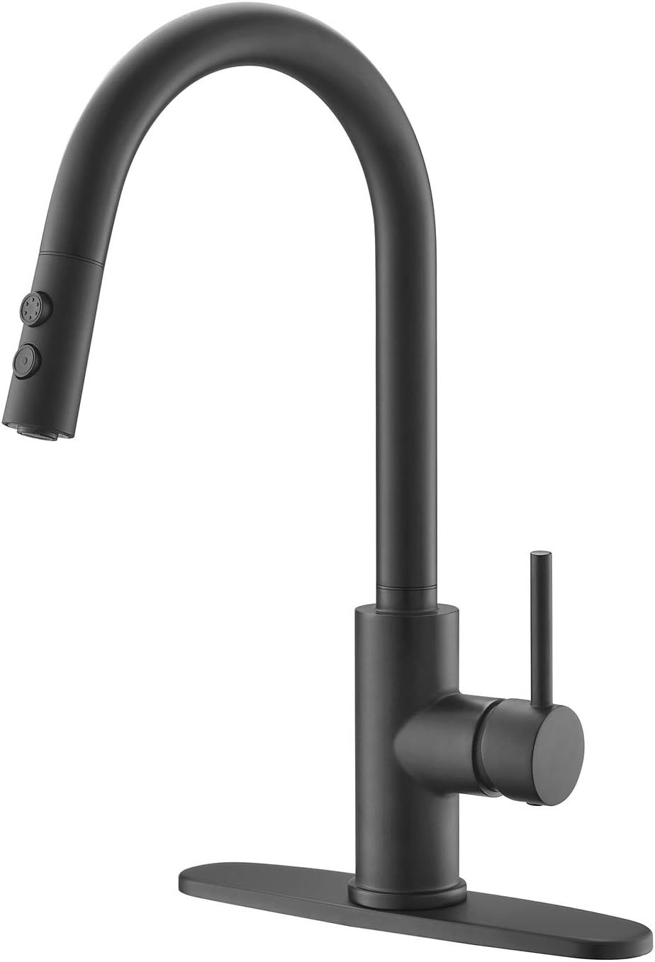 Matte Black Stainless Steel Pull-Down Kitchen Faucet