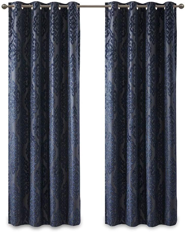 Navy Polyester Blackout Grommet Top Curtain Panel, 50 x 108 in