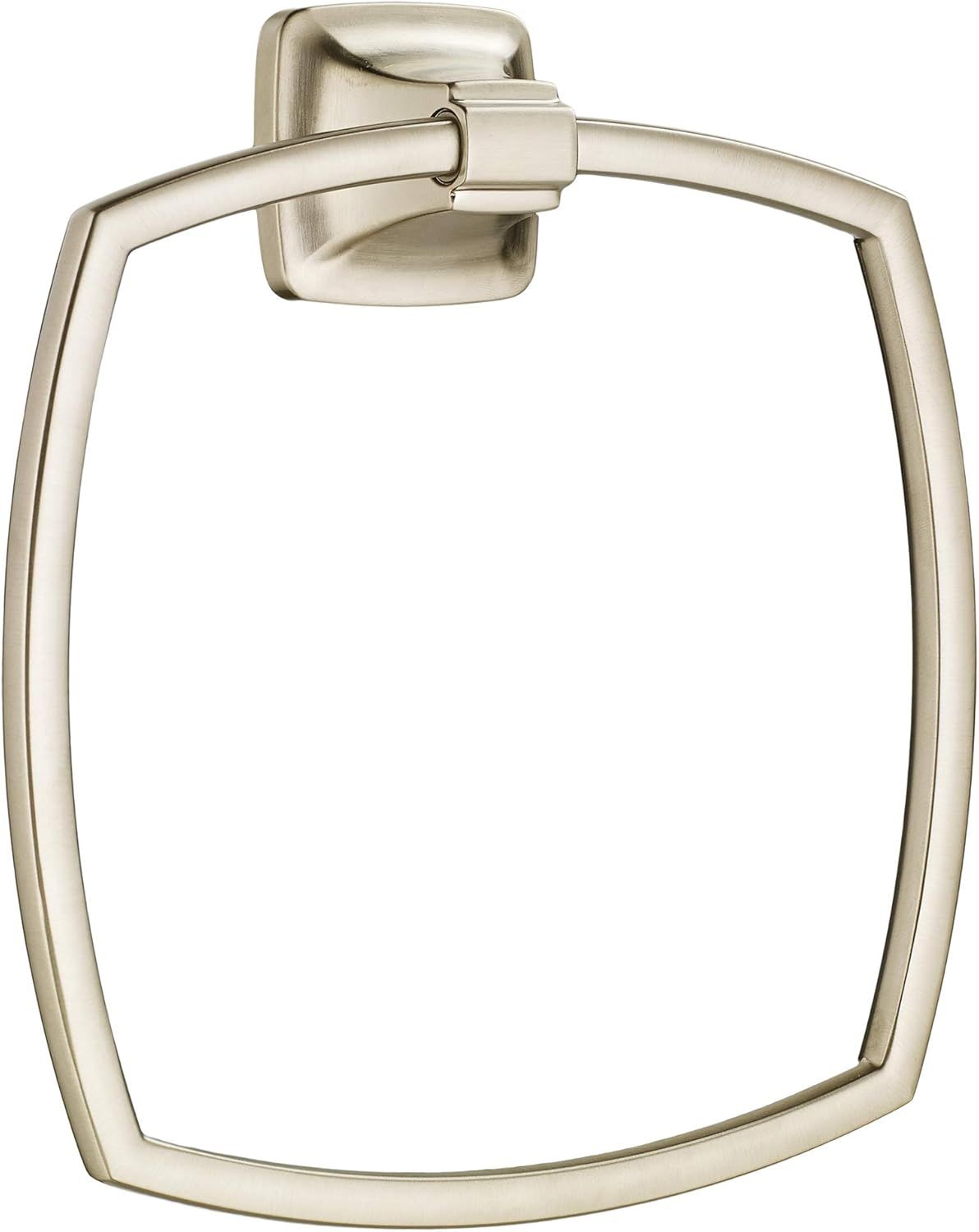 Brushed Nickel Rectangular Wall Mounted Towel Ring