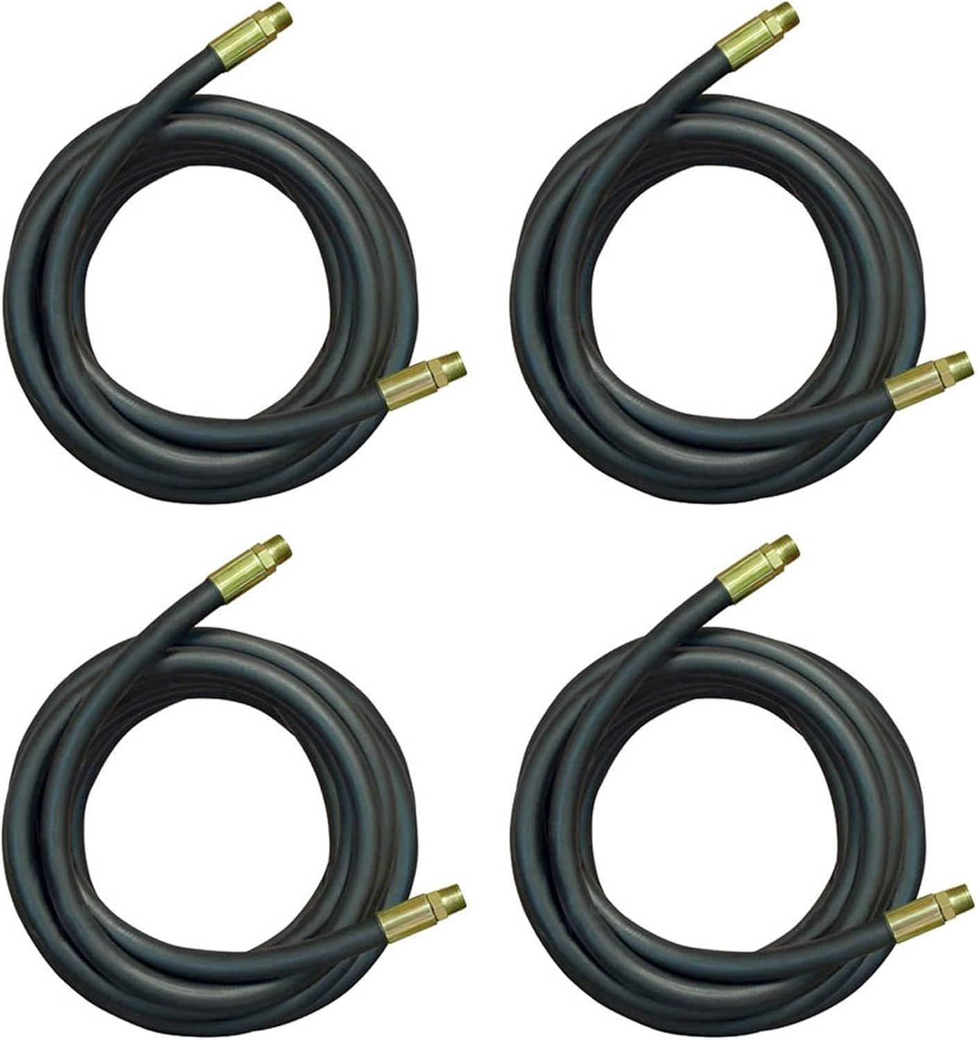 120-Inch Black Synthetic Rubber Hydraulic Hose with Steel Fittings (4 Pack)