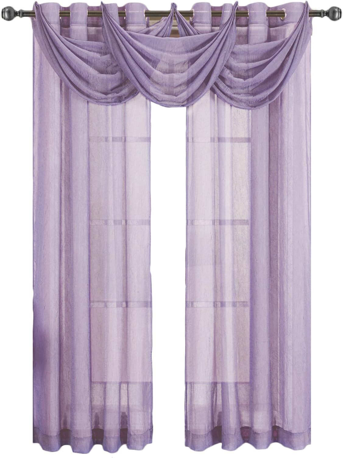 Lavender Sheer Grommet Window Panel, 24x24 Inches