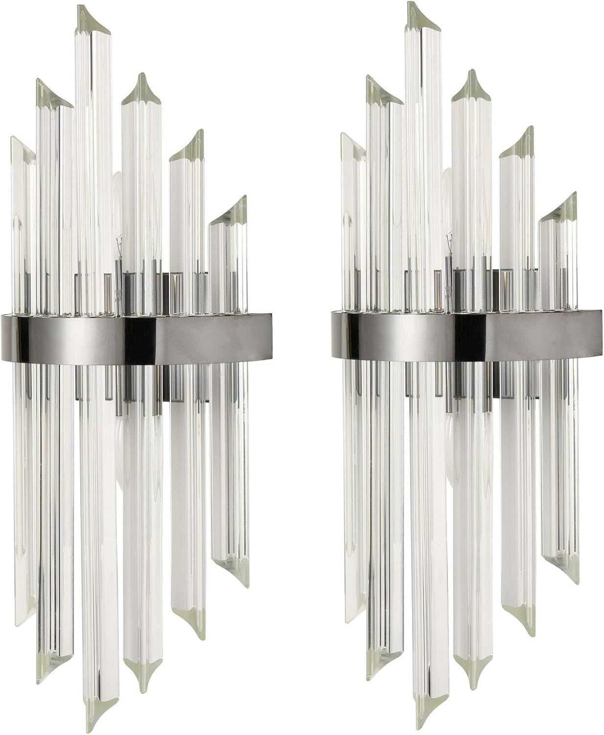 Titanium Black Glass Rod Dimmable Vanity Sconce Set