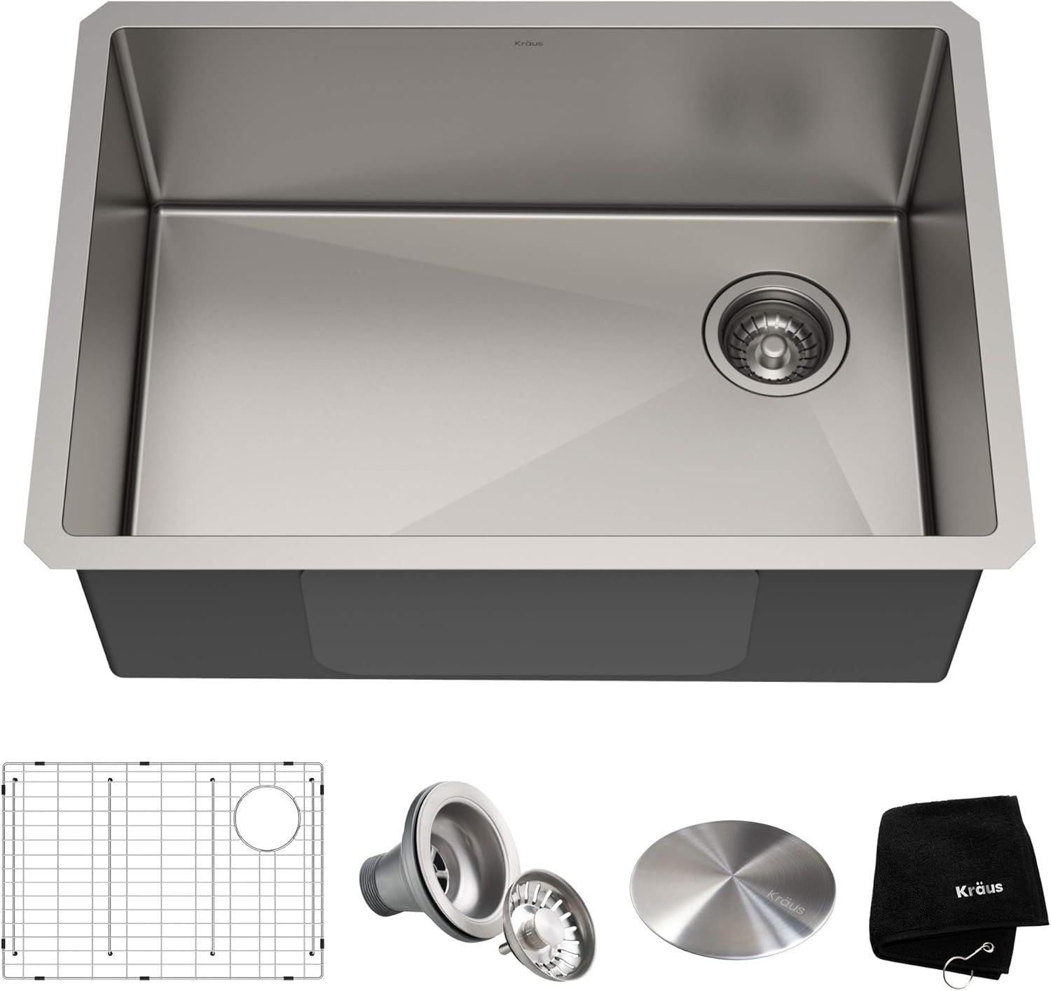 17-inch Satin Stainless Steel Undermount Single Bowl Kitchen Sink