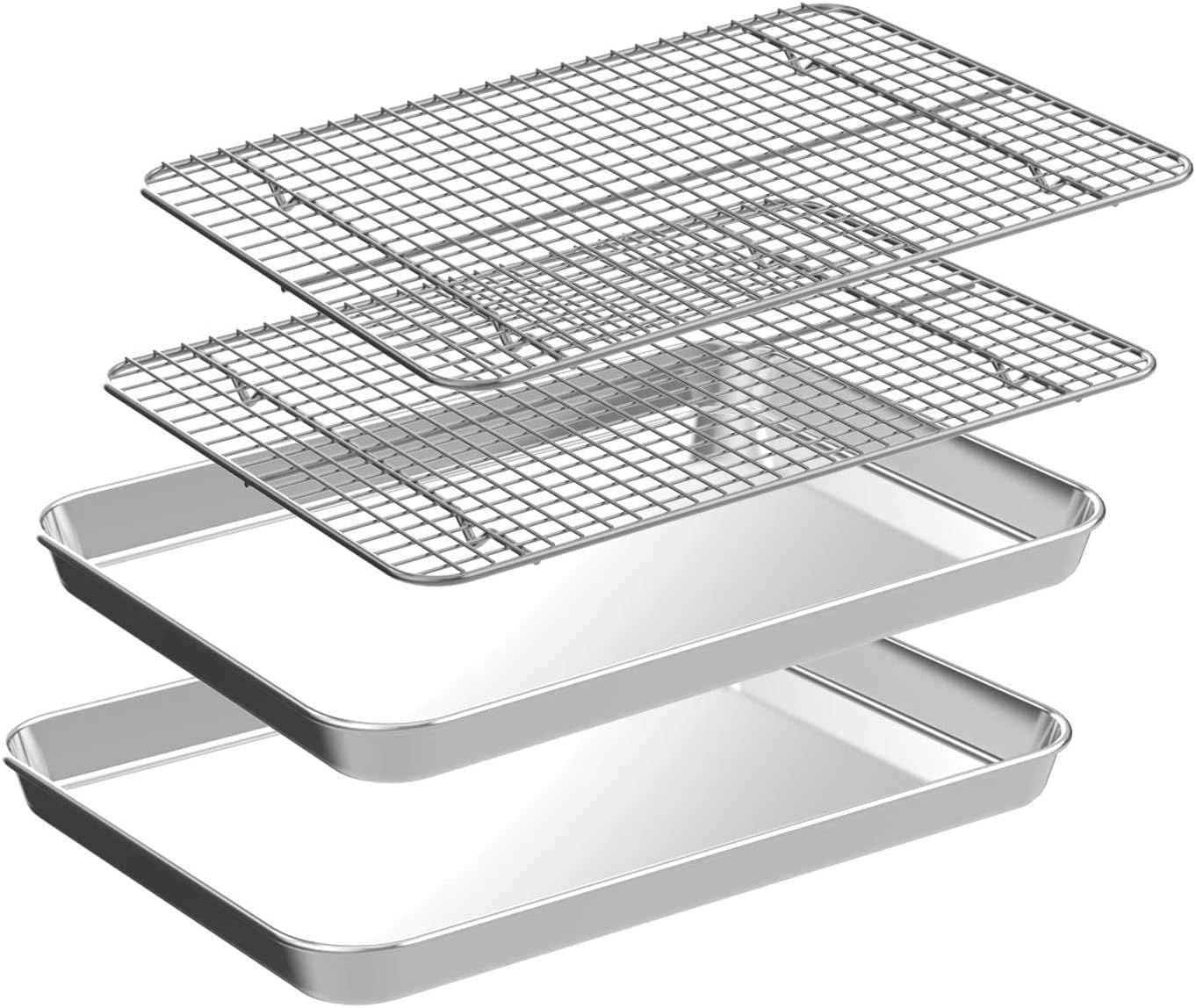 Stainless Steel Quarter Sheet Pan with Cooling Rack Set