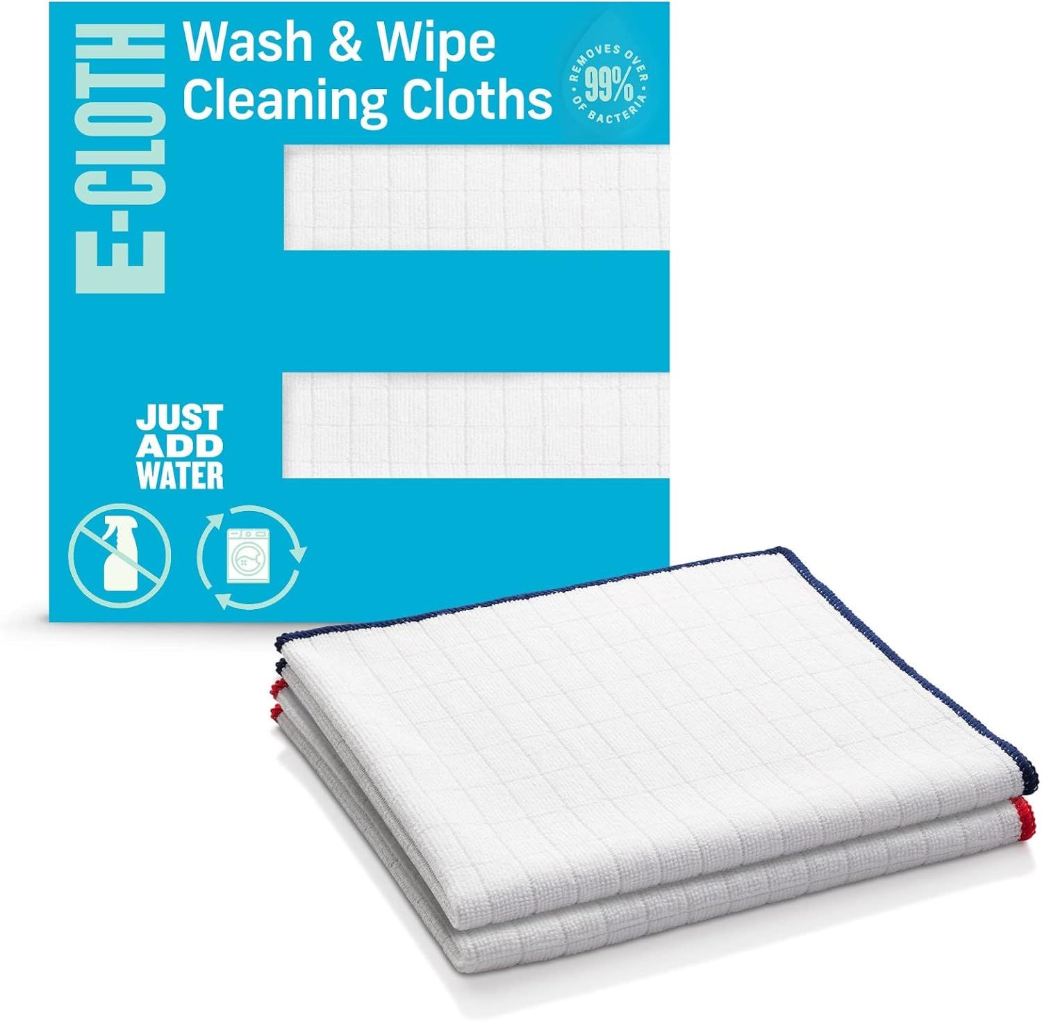 Red and Blue Microfiber Kitchen Cleaning Cloth Set, 2 Pack