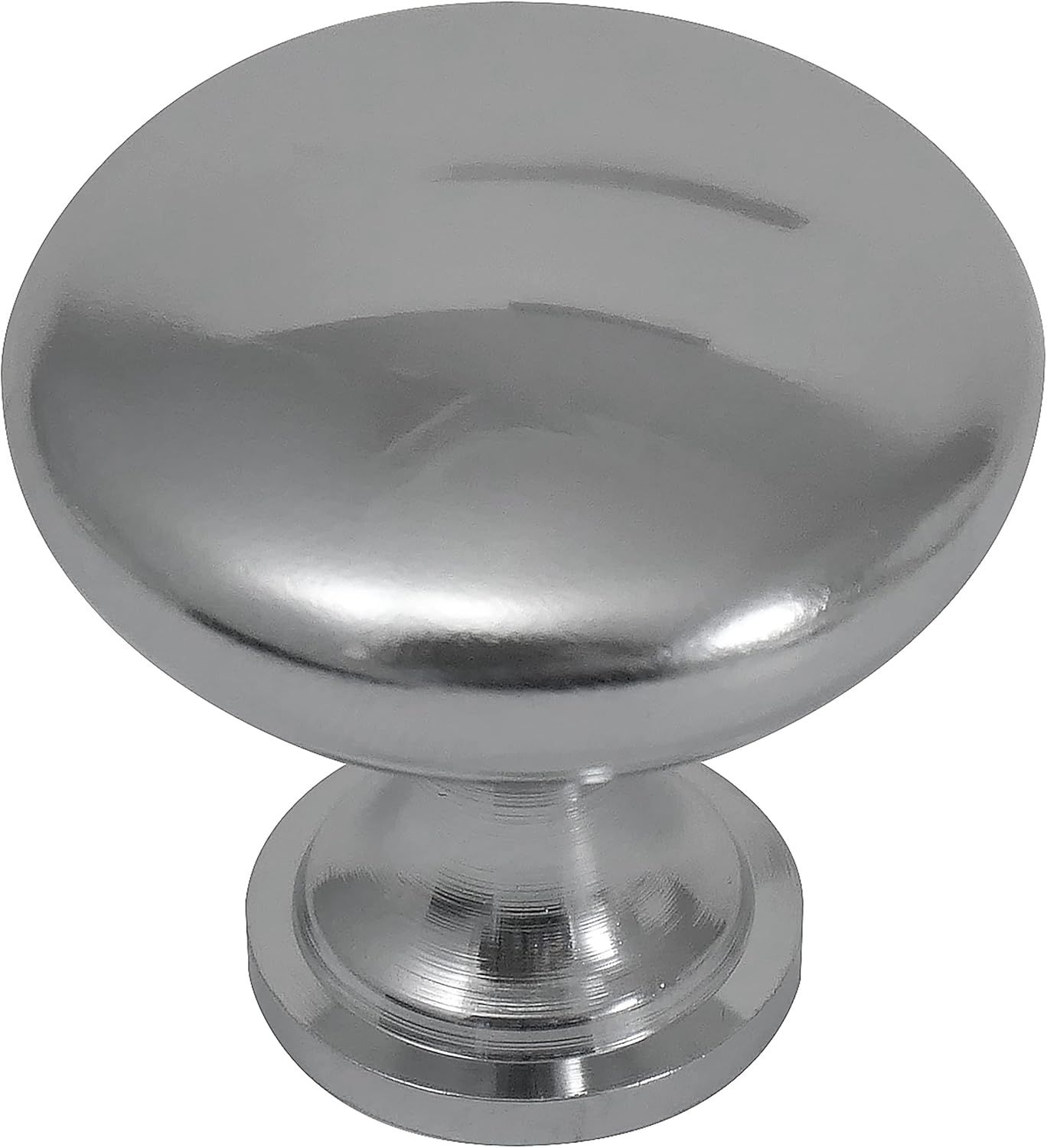 Polished Chrome Round Cabinet Knob with Mounting Hardware