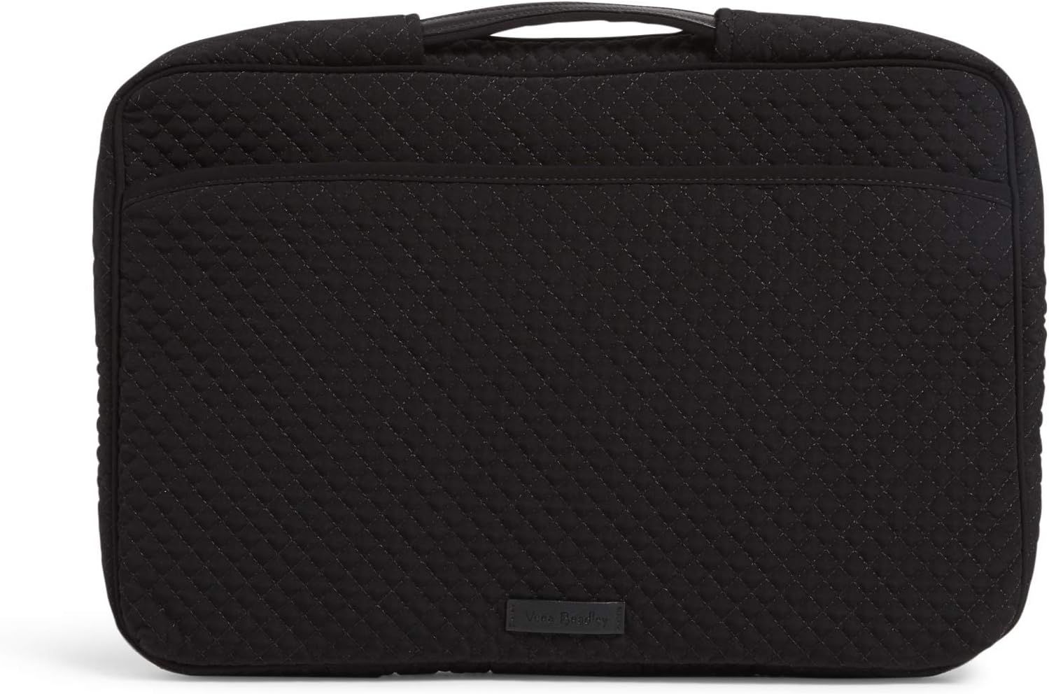 True Black Quilted Microfiber Laptop Organizer Case