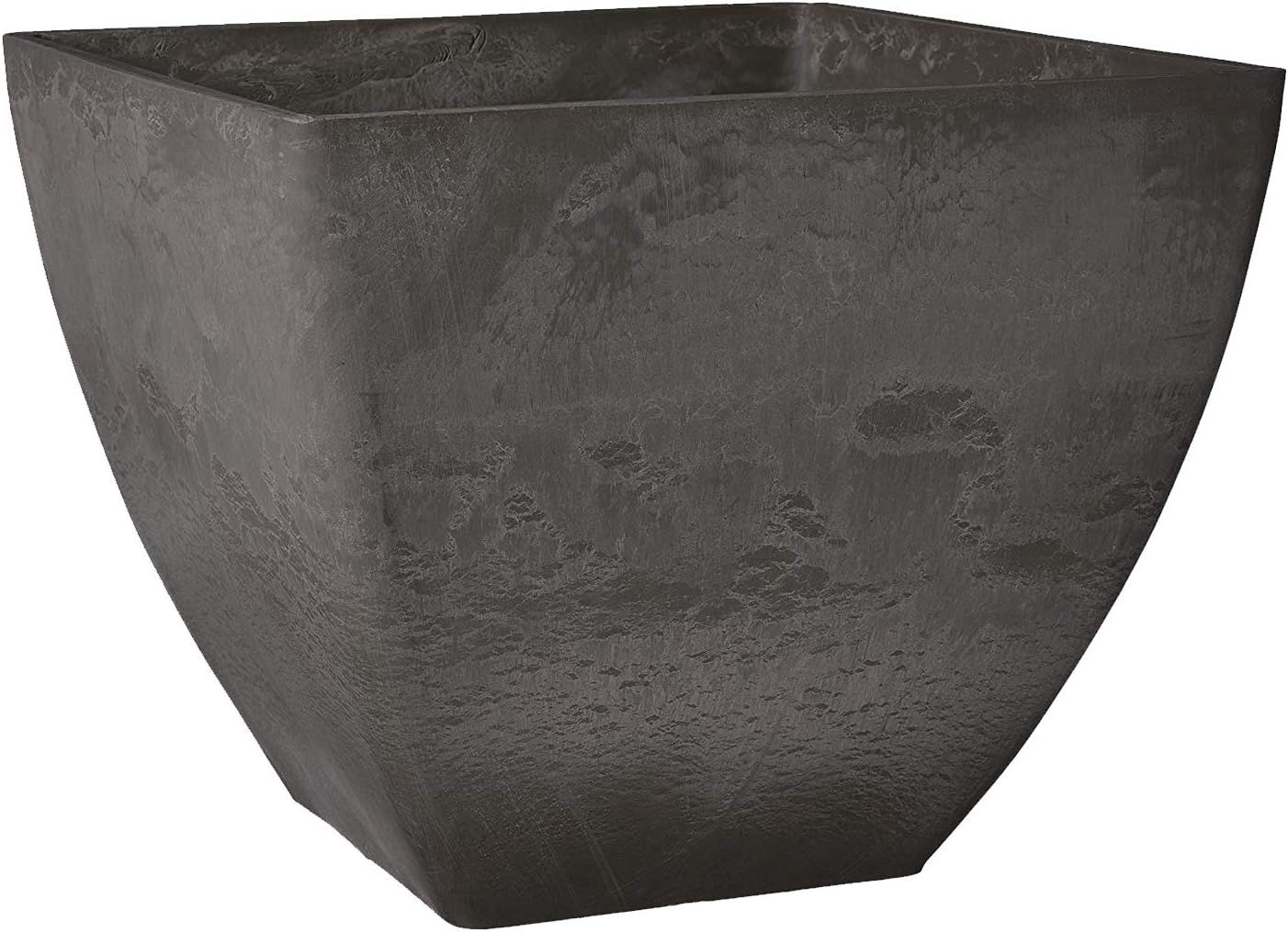 Dark Charcoal Recycled Plastic Square Planter, 16 x 16 x 13 Inches