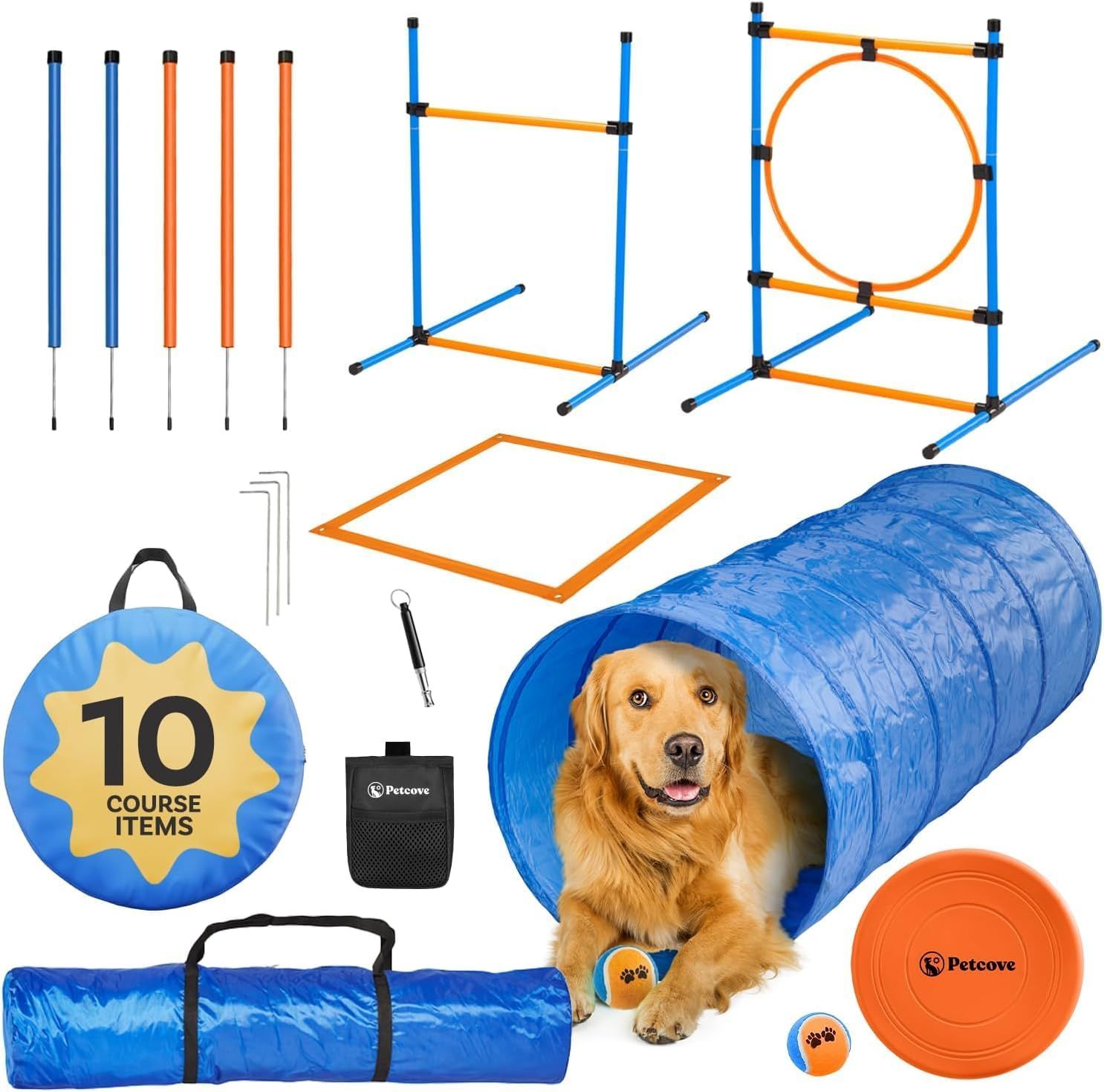 PetCove Blue and Orange Dog Agility Training Set