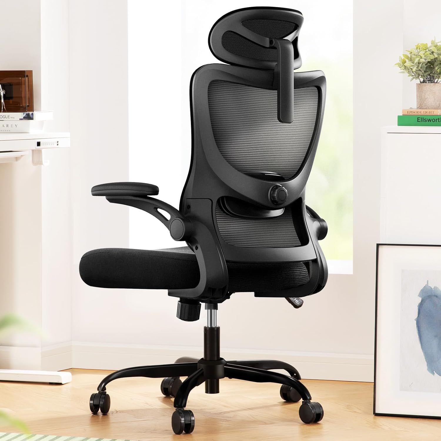 Black Ergonomic High Back Mesh Office Chair with Adjustable Arms