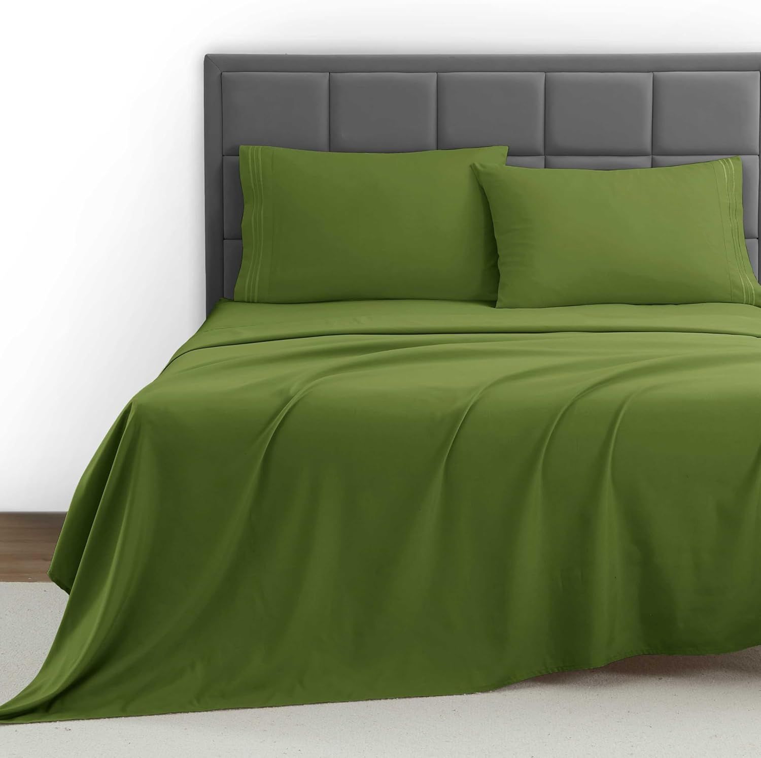 Calla Green Queen Organic Cotton Microfiber Deep Pocket Sheet Set