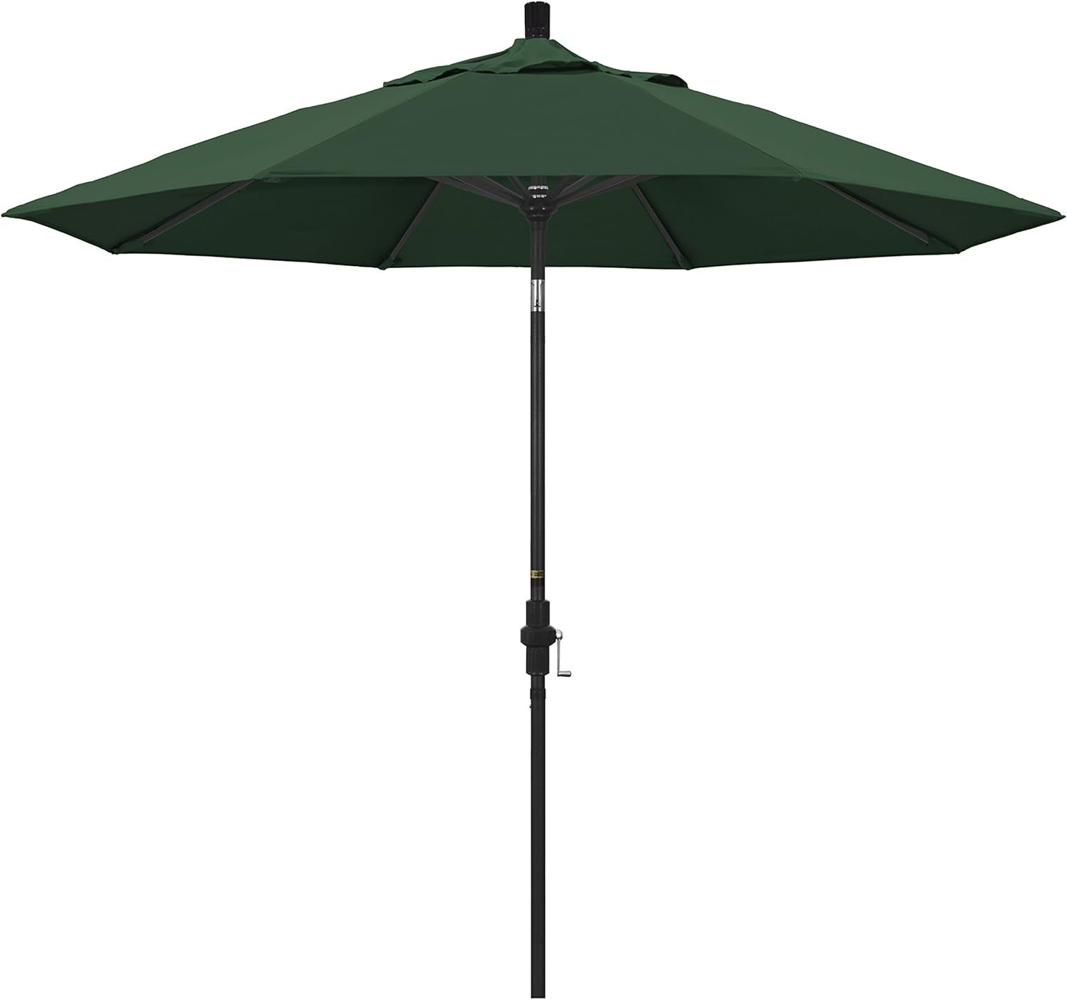 9 ft Hunter Green Aluminum Patio Umbrella with Tilt