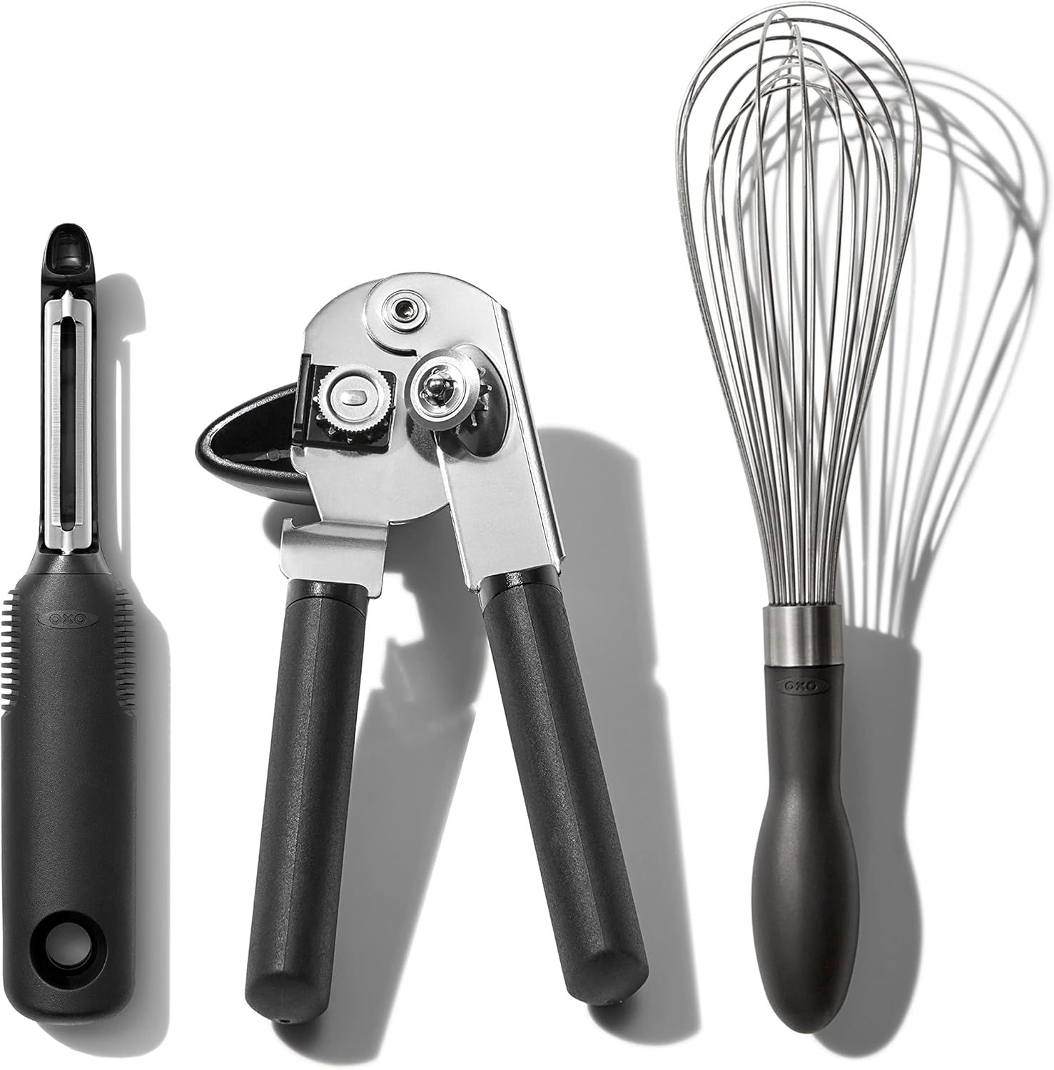 Stainless Steel and Black 3-Piece Kitchen Gadget Set