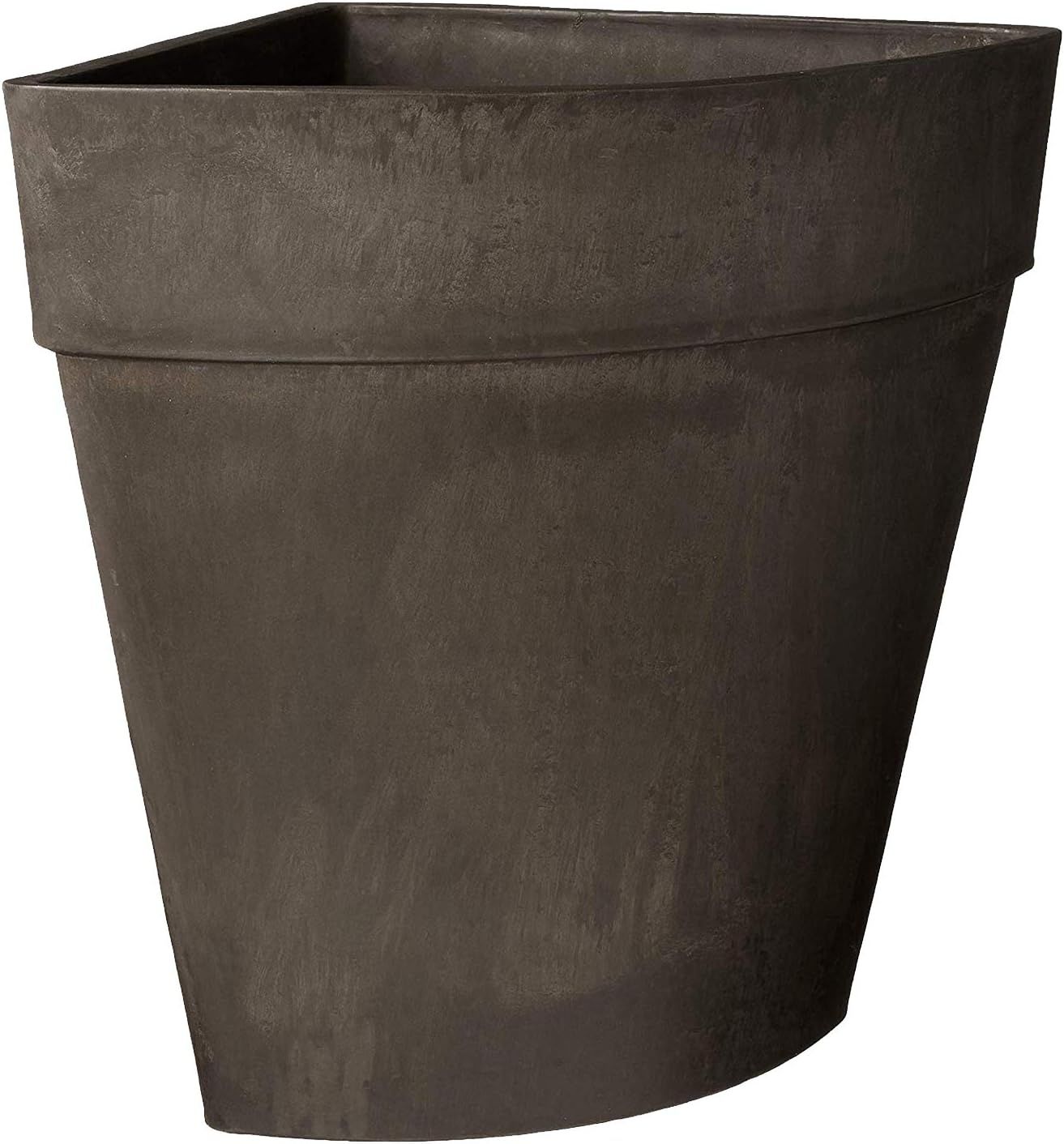 Large Dark Charcoal Recycled Plastic Corner Planter Pot