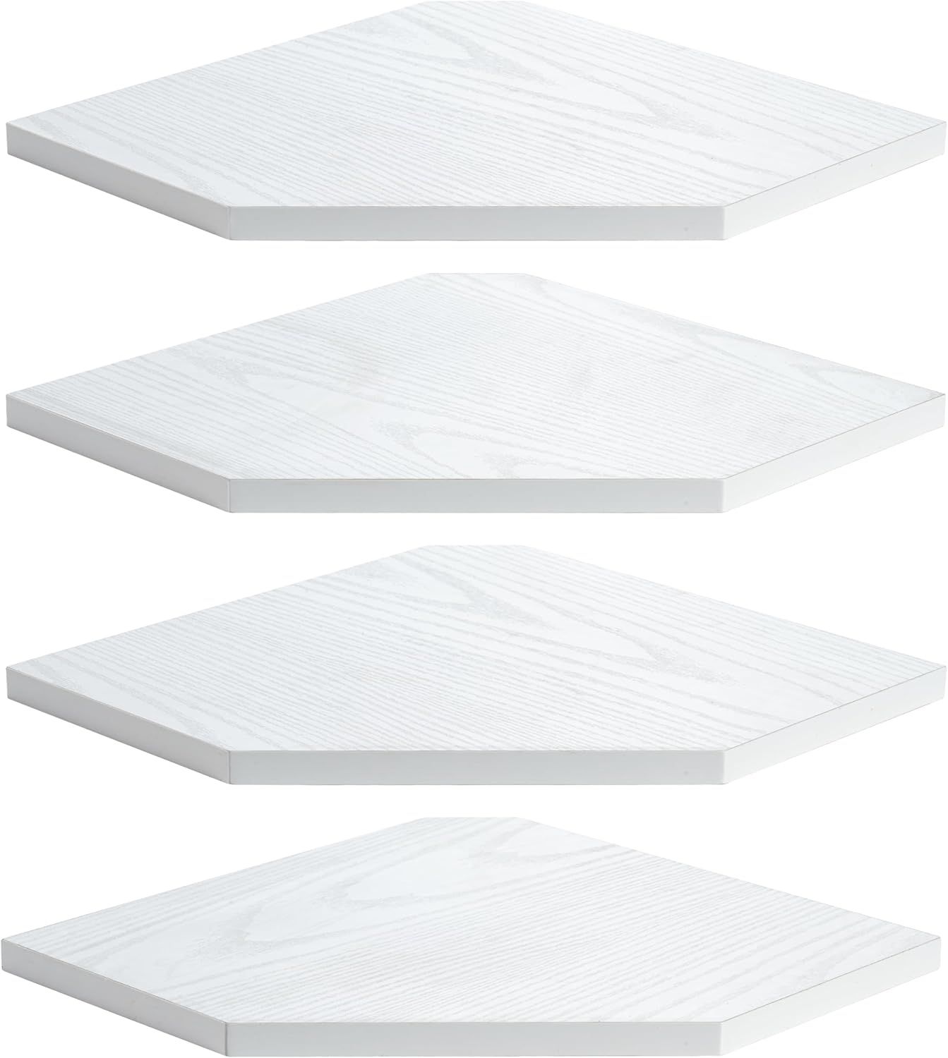 White Wood Corner Floating Shelves Set of 4