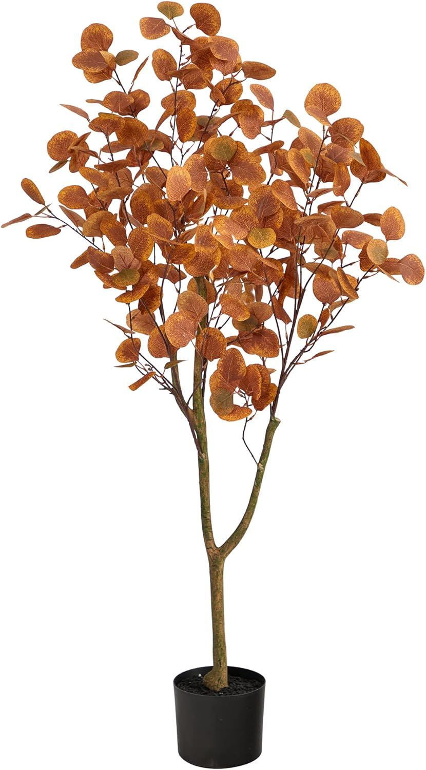 Autumn Eucalyptus Artificial Tree in Black Planter