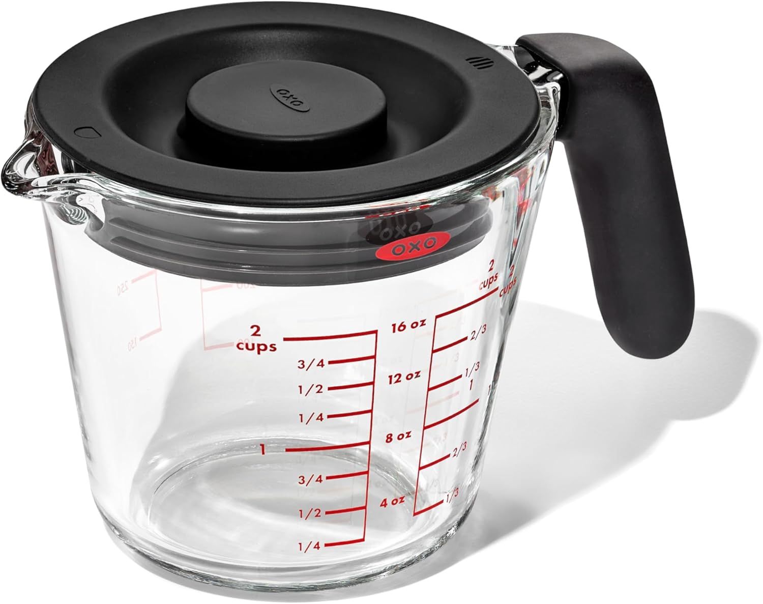 OXO 2-Cup Clear Glass Measuring Cup with Lid