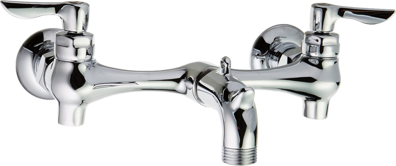 Elegant Dual-Handle Polished Chrome Service Sink Faucet