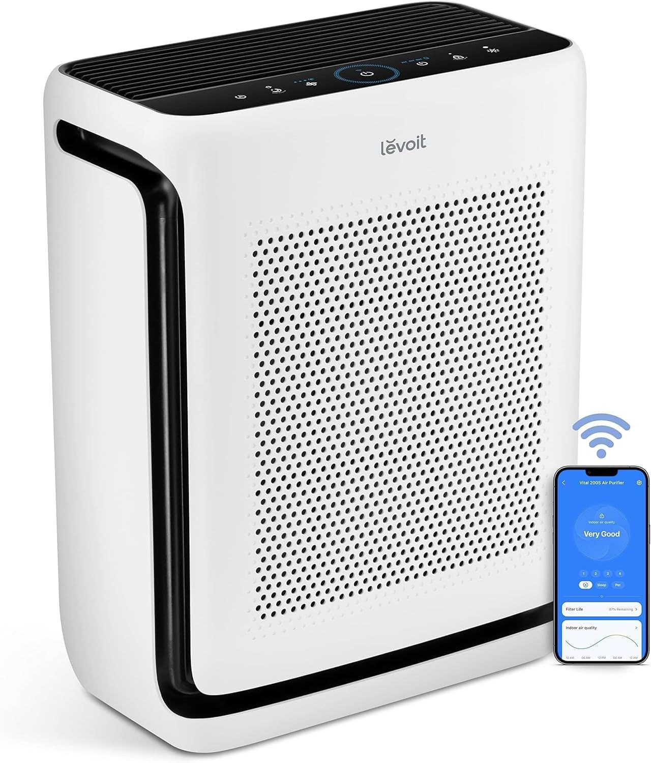 White Smart HEPA Air Purifier with Permanent Filter