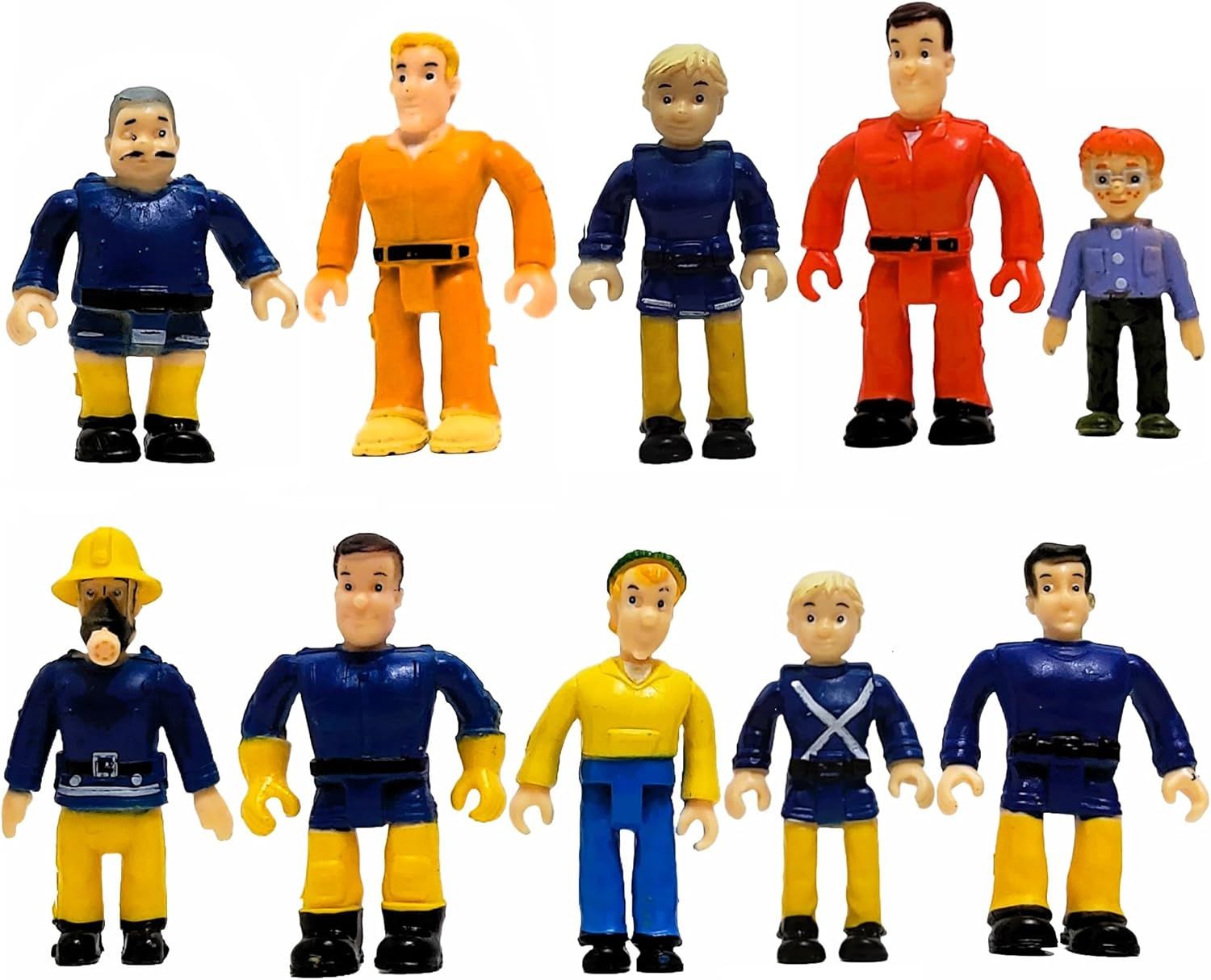 Bright Colored Fireman and Family Toy Figures Set