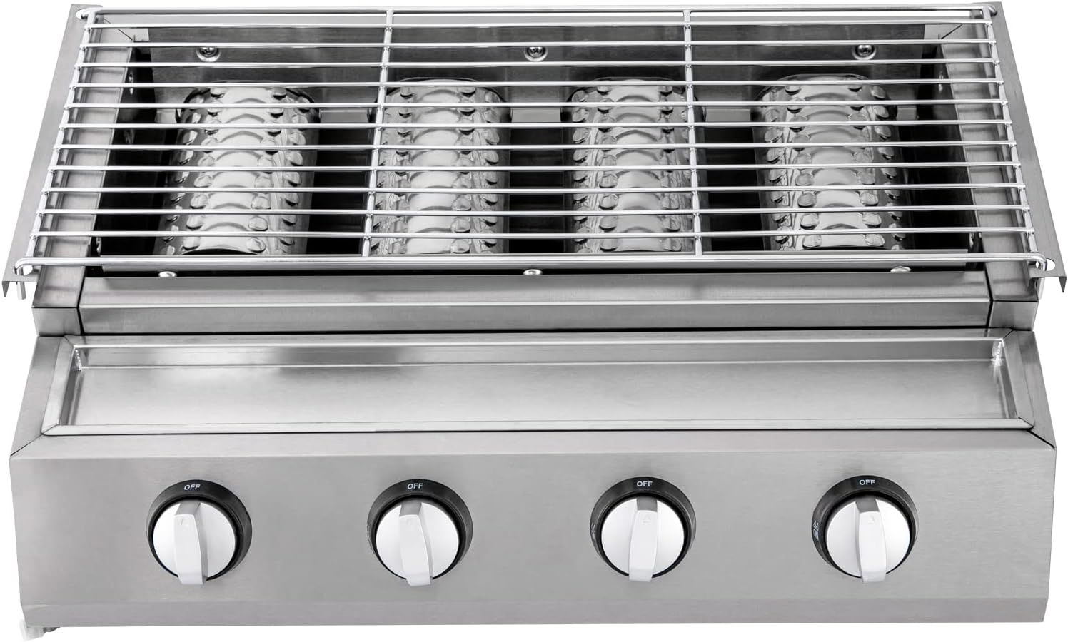 Silver Stainless Steel 4-Burner Natural Gas BBQ Grill