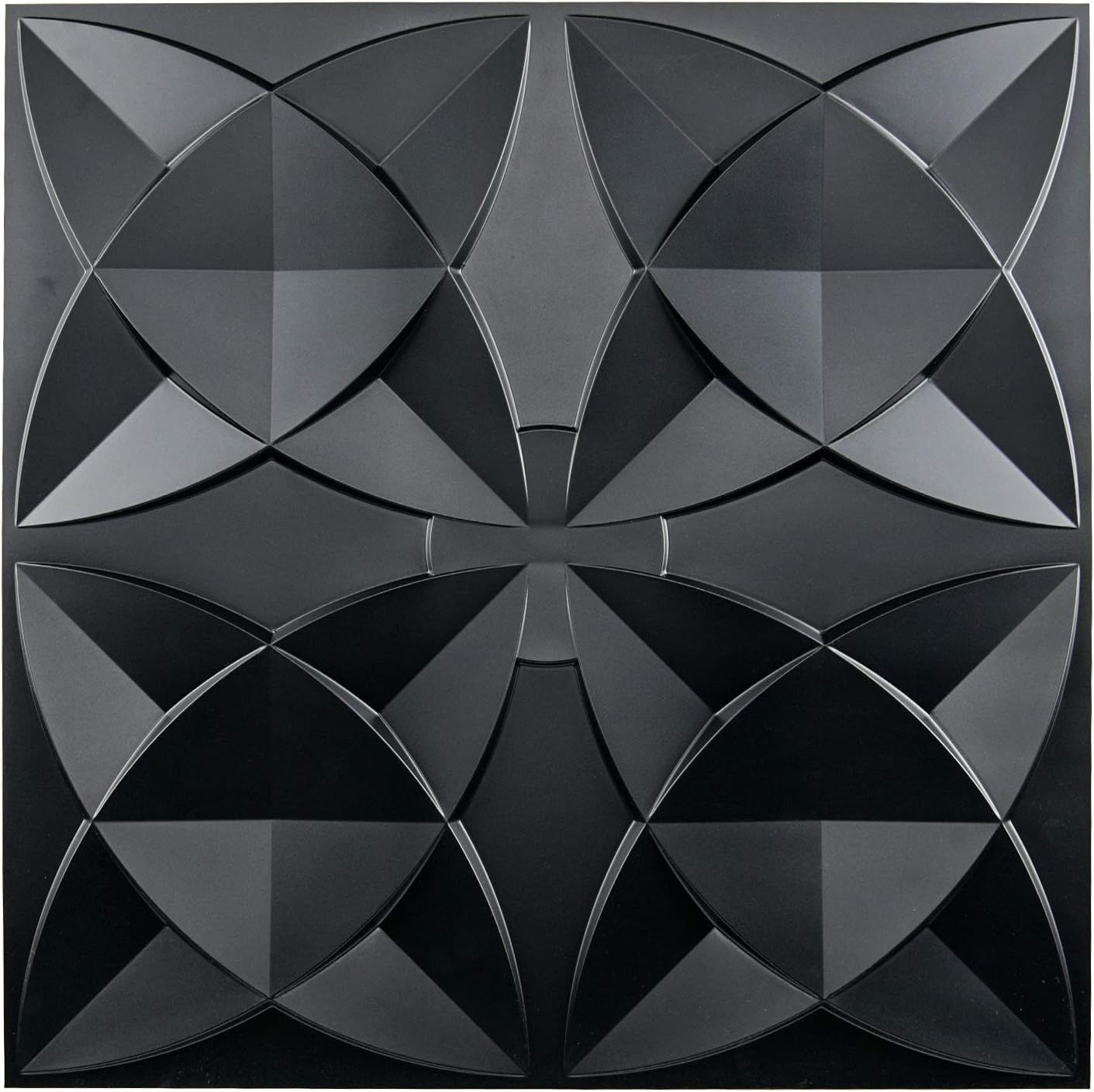 Black Floral PVC Decorative Ceiling Tile 24.61" x 24.61"