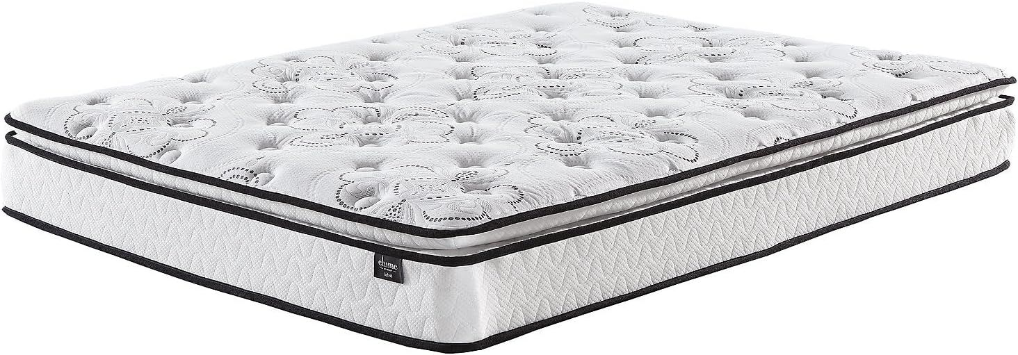 Full Size White Pillowtop Innerspring Gel Memory Foam Mattress