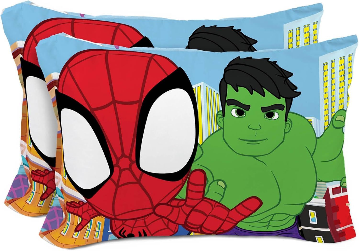 Marvel Spidey & Hulk Reversible Kids Pillowcases Set