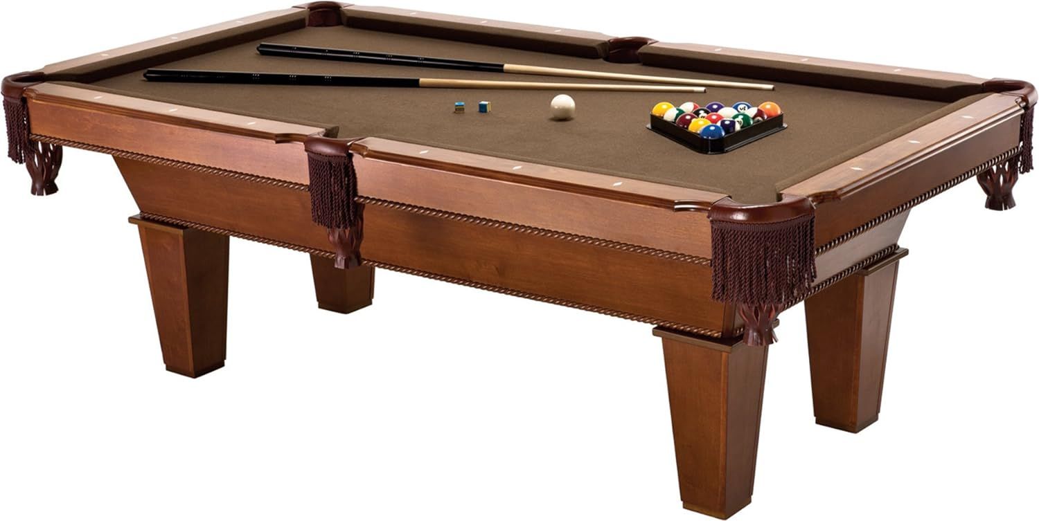 Frisco 7.5 ft Oak Finish Pool Table with Brown Cloth