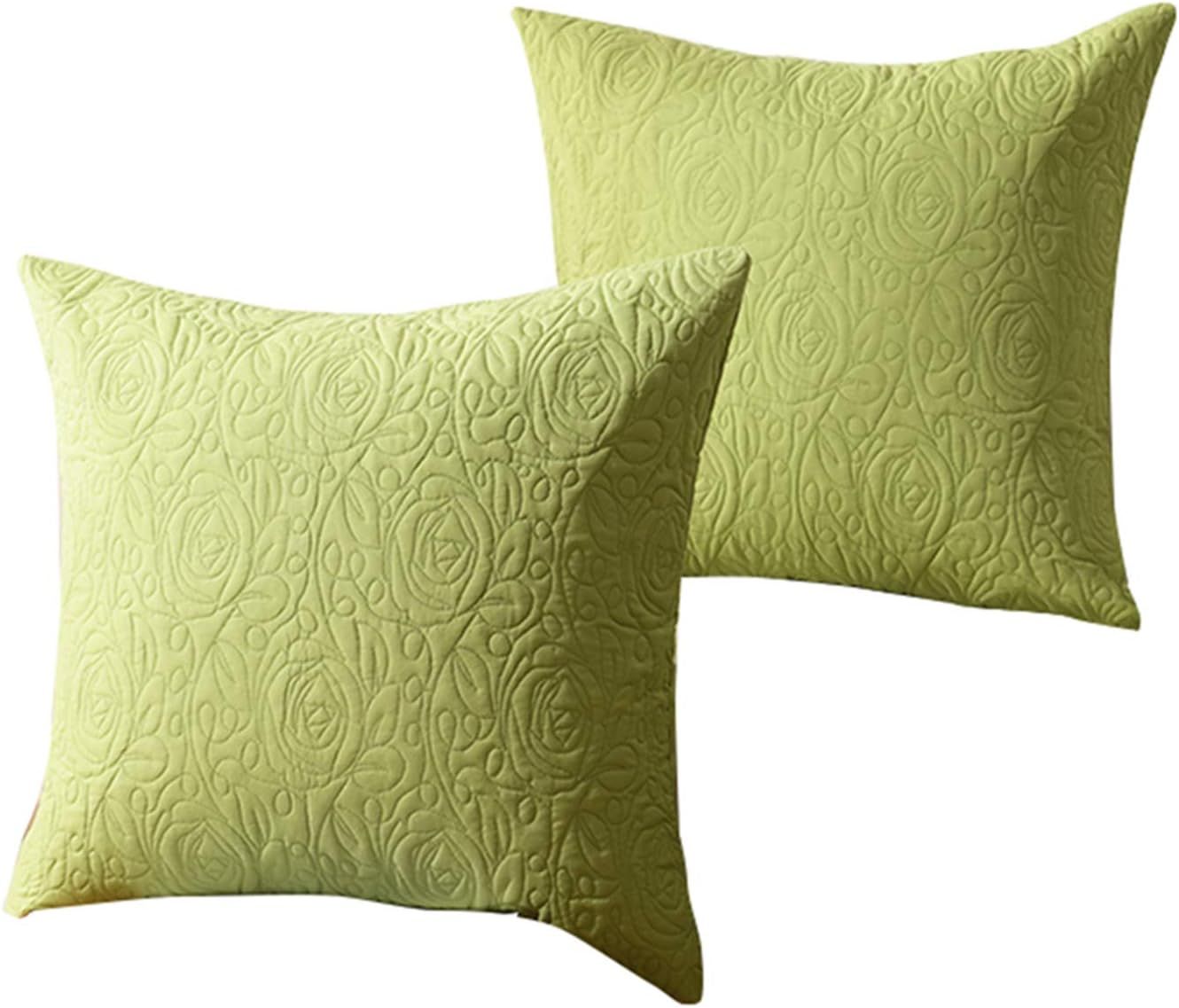 Green Microfiber Embroidered Euro Sham Covers 24x24