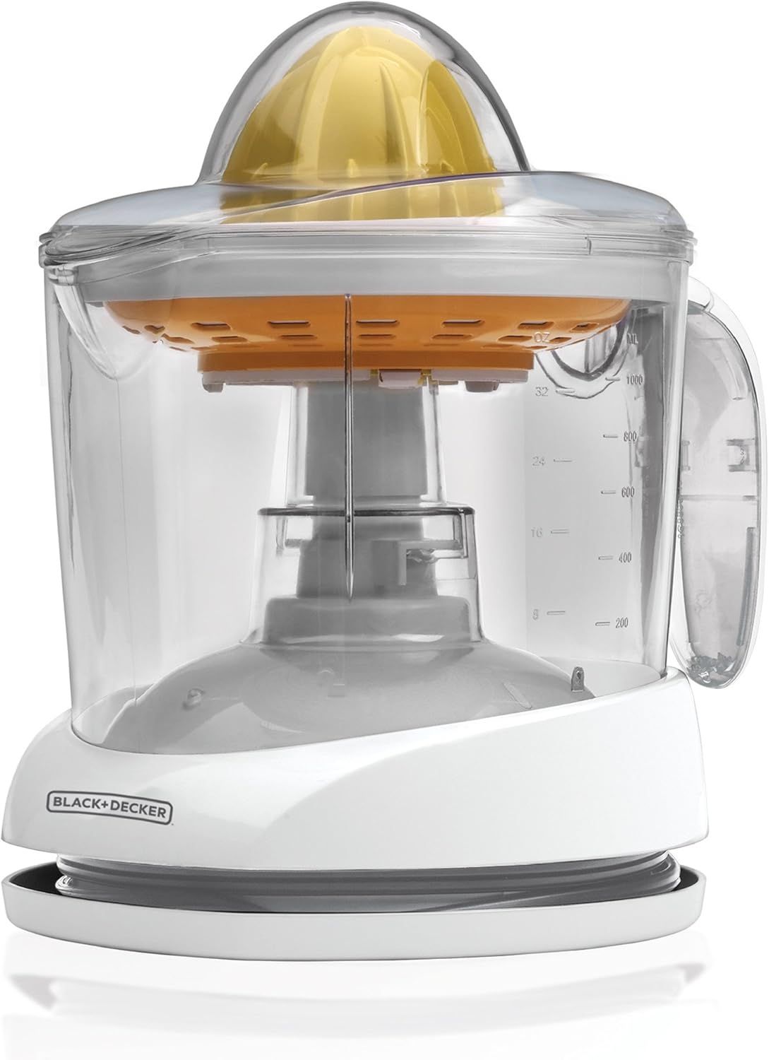 Black and Decker White Electric Citrus Juicer with Adjustable Pulp Control