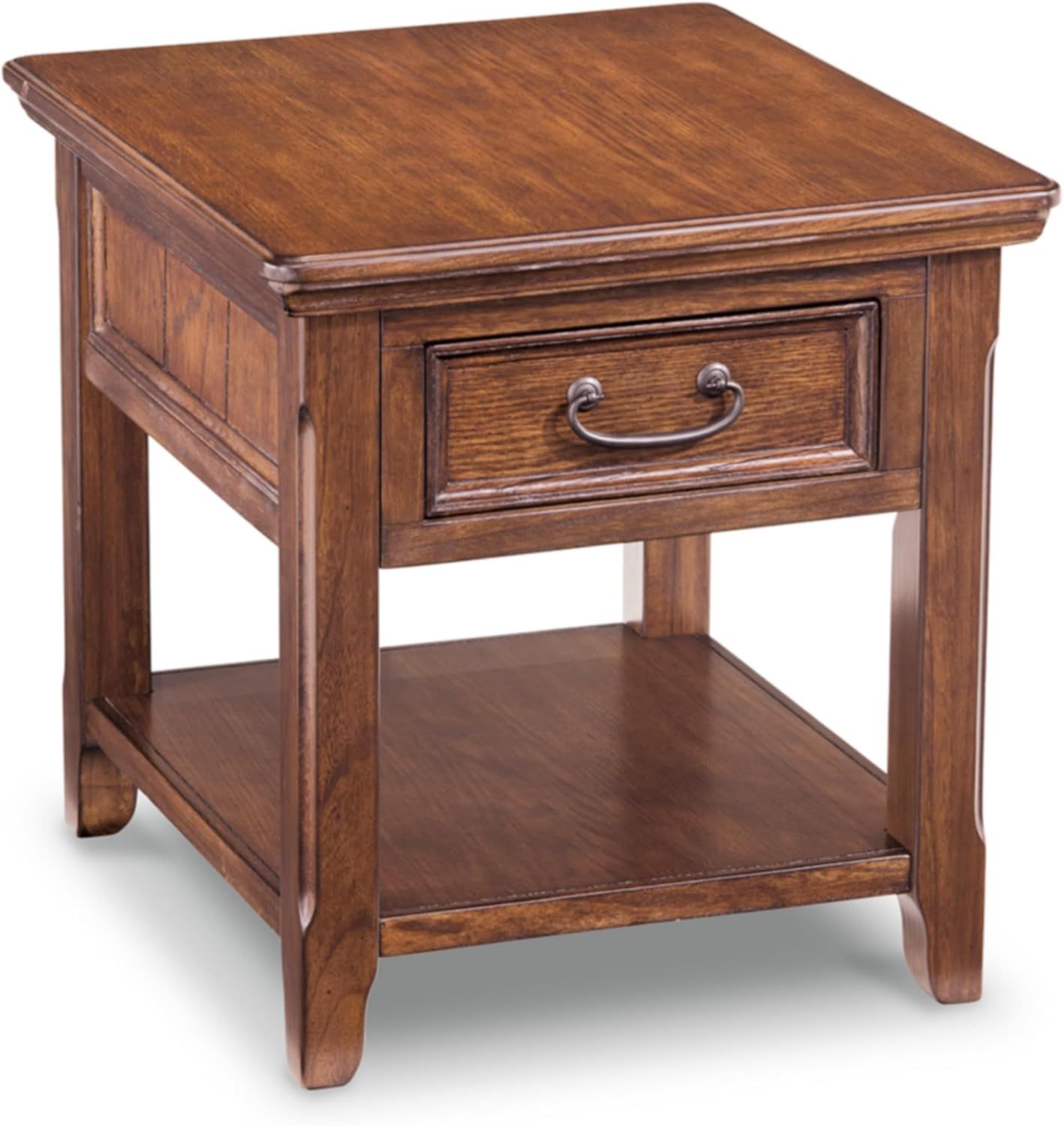 Woodboro Rustic Refined Brown Rectangular End Table with Storage