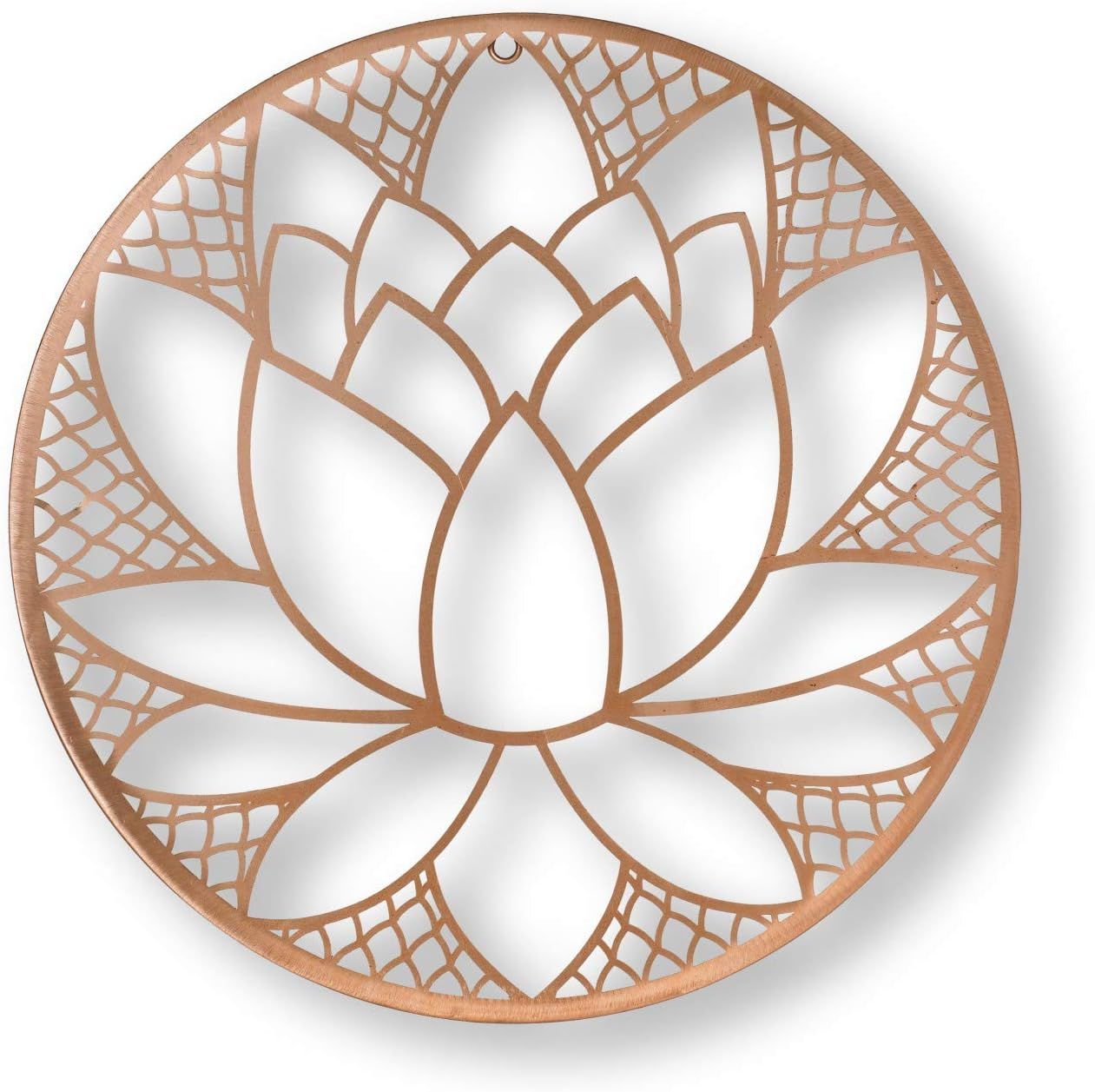 Copper Lotus Blossom 16'' Laser Cut Metal Wall Art