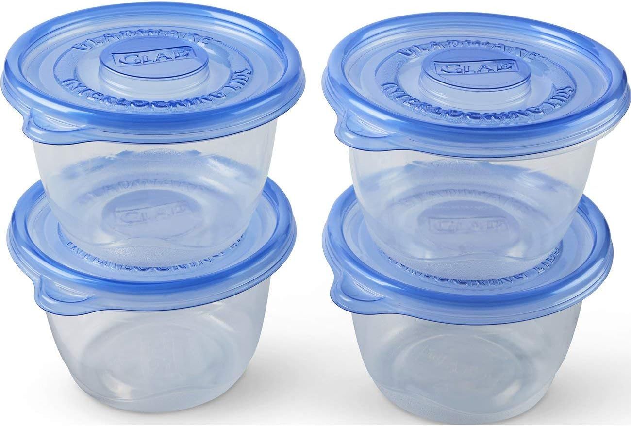 Clear BPA-Free Plastic Round Lunch Box Set