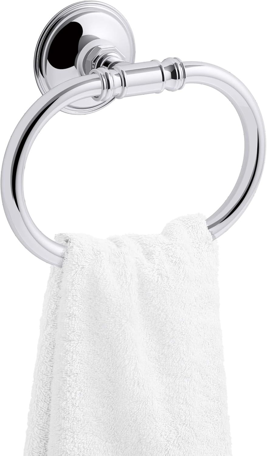 Polished Chrome Wall Mounted Eclectic Towel Ring