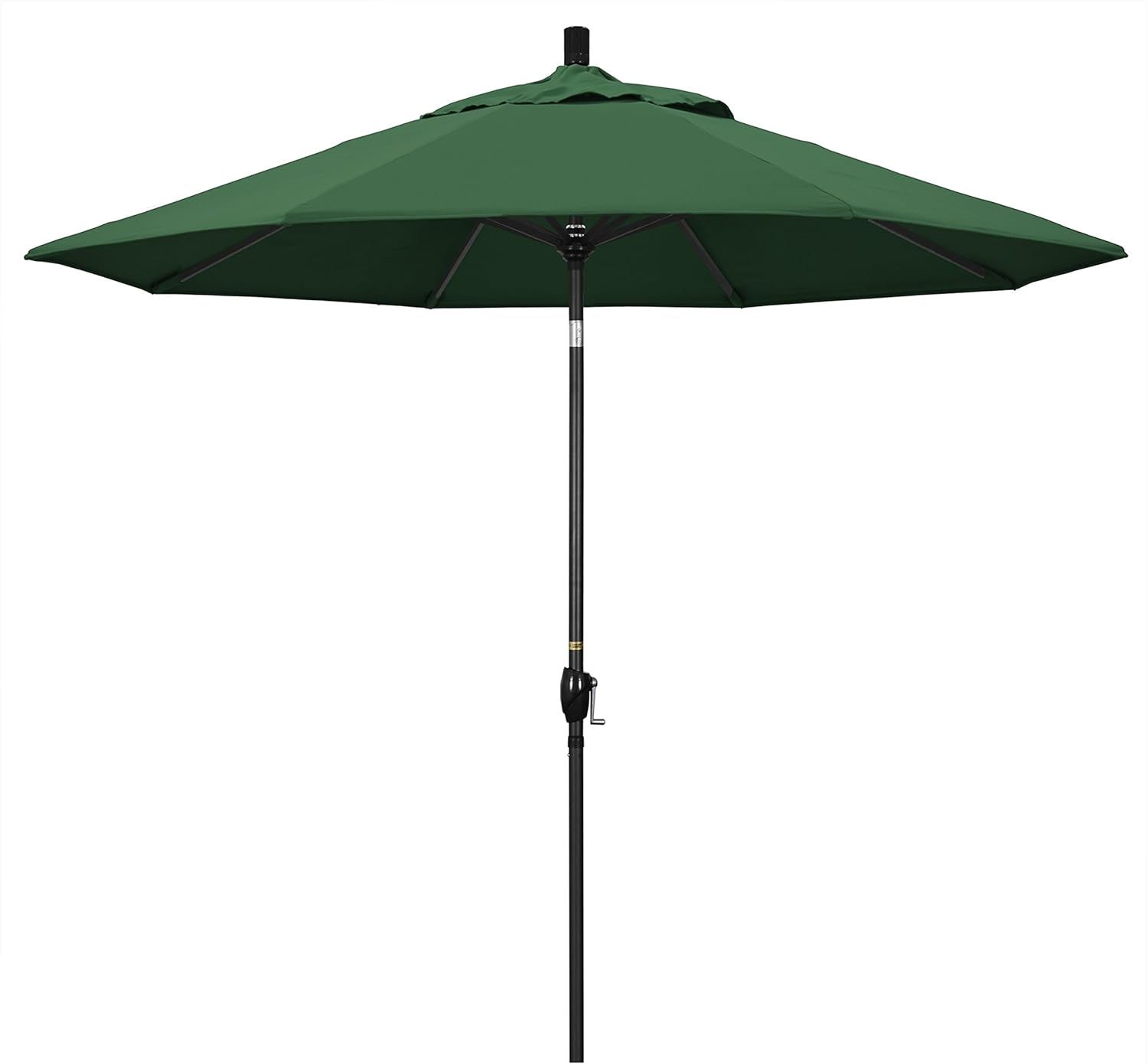 Hunter Green 9' Aluminum Patio Umbrella with Crank Lift