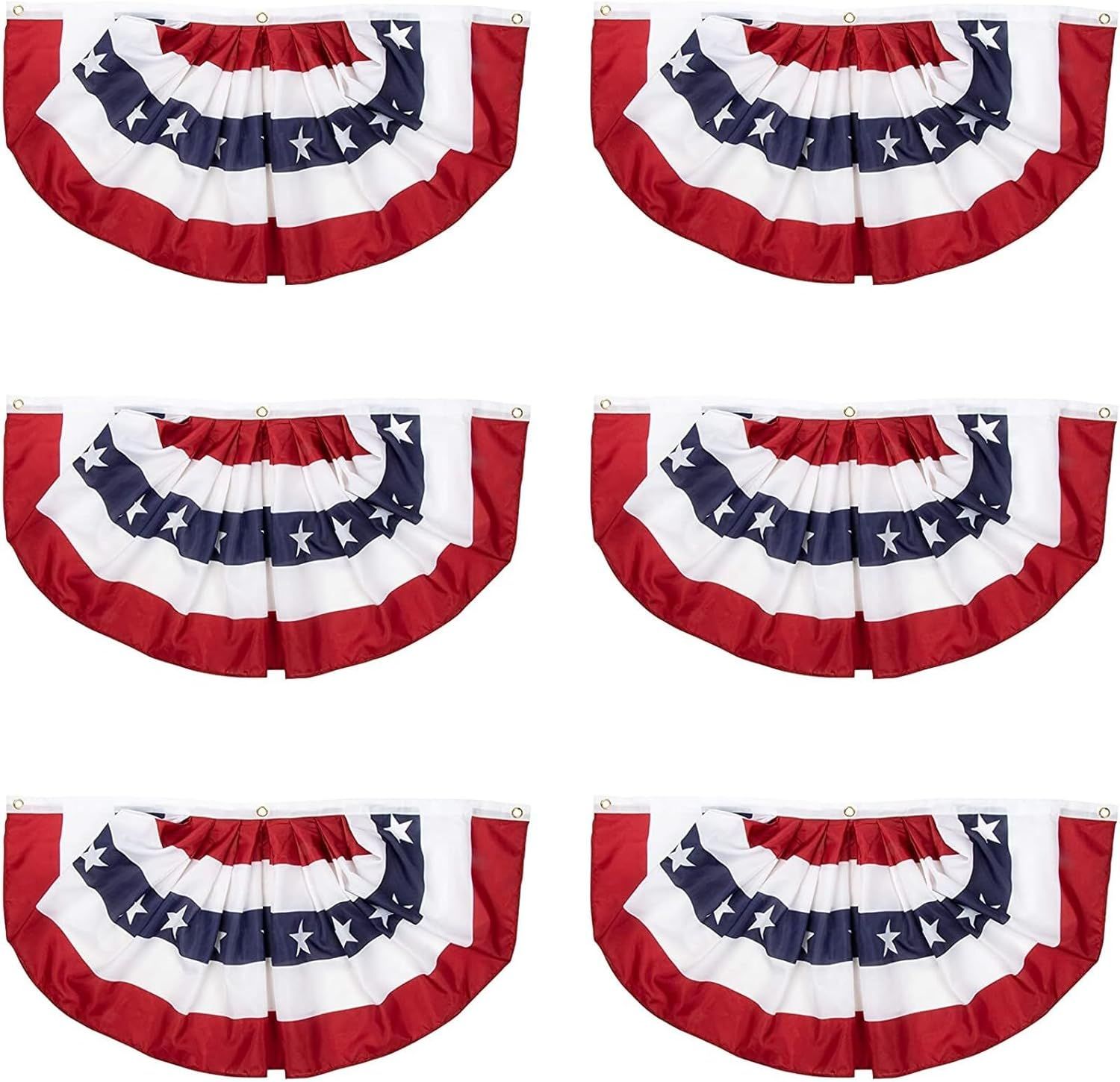 Patriotic Red White and Blue Polyester Bunting Banner Set