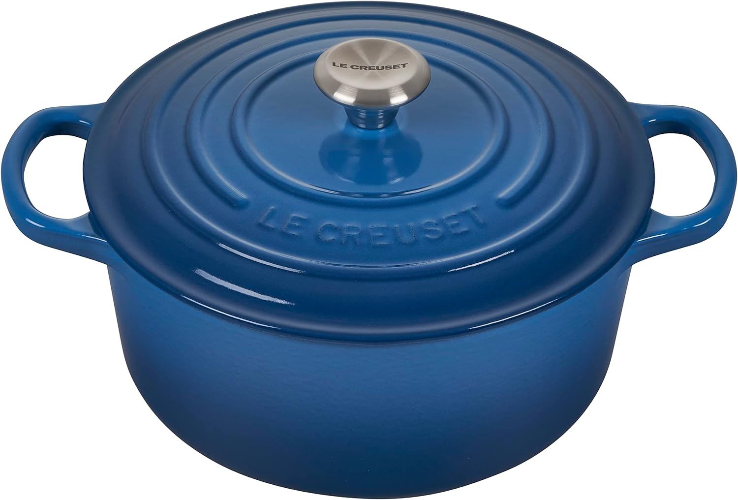 Marseille Blue Enameled Cast Iron Round Dutch Oven, 3.5 qt