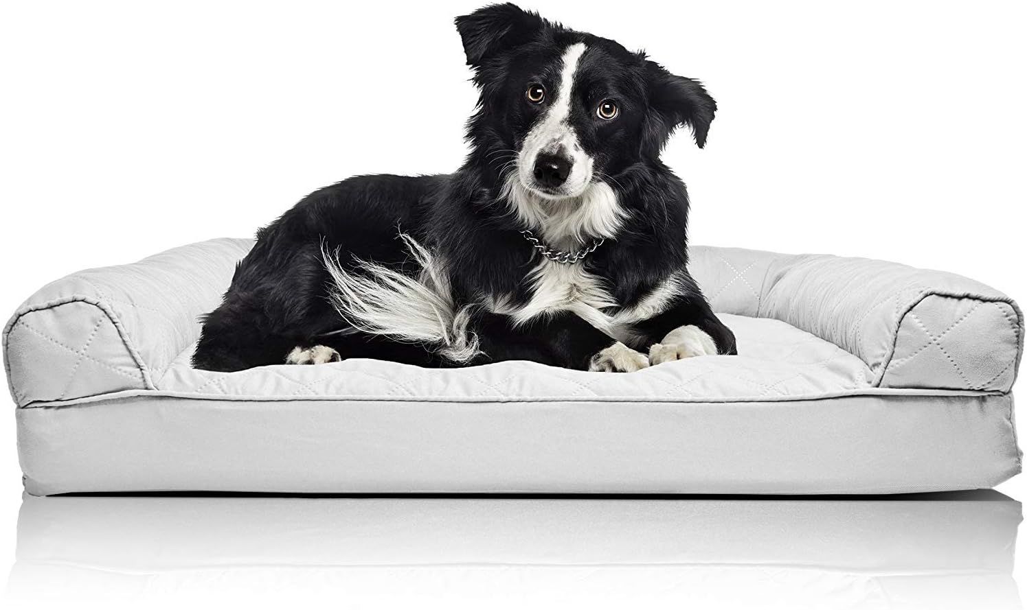 Large Silver Gray Orthopedic Foam Dog Sofa Bed