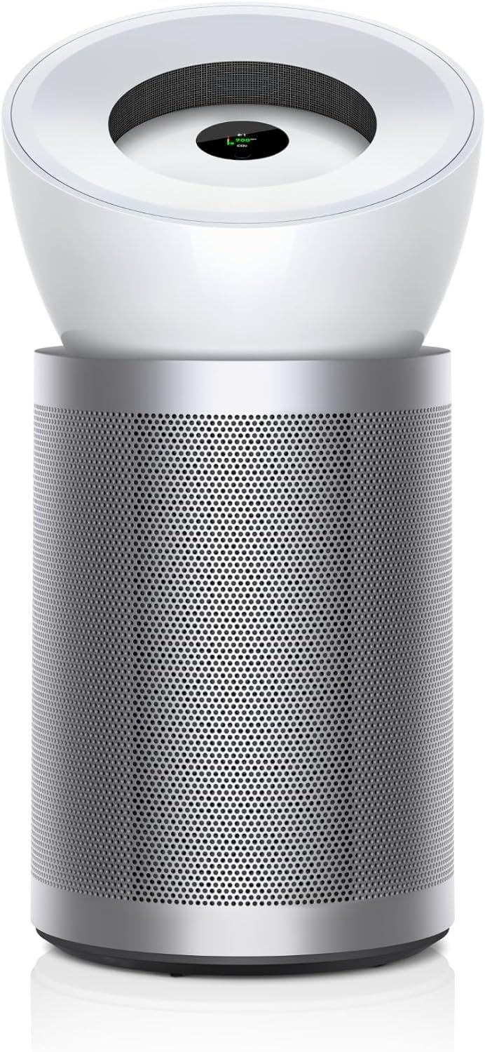 Large Silver and White HEPA Air Purifier with Odor Absorbing Filter