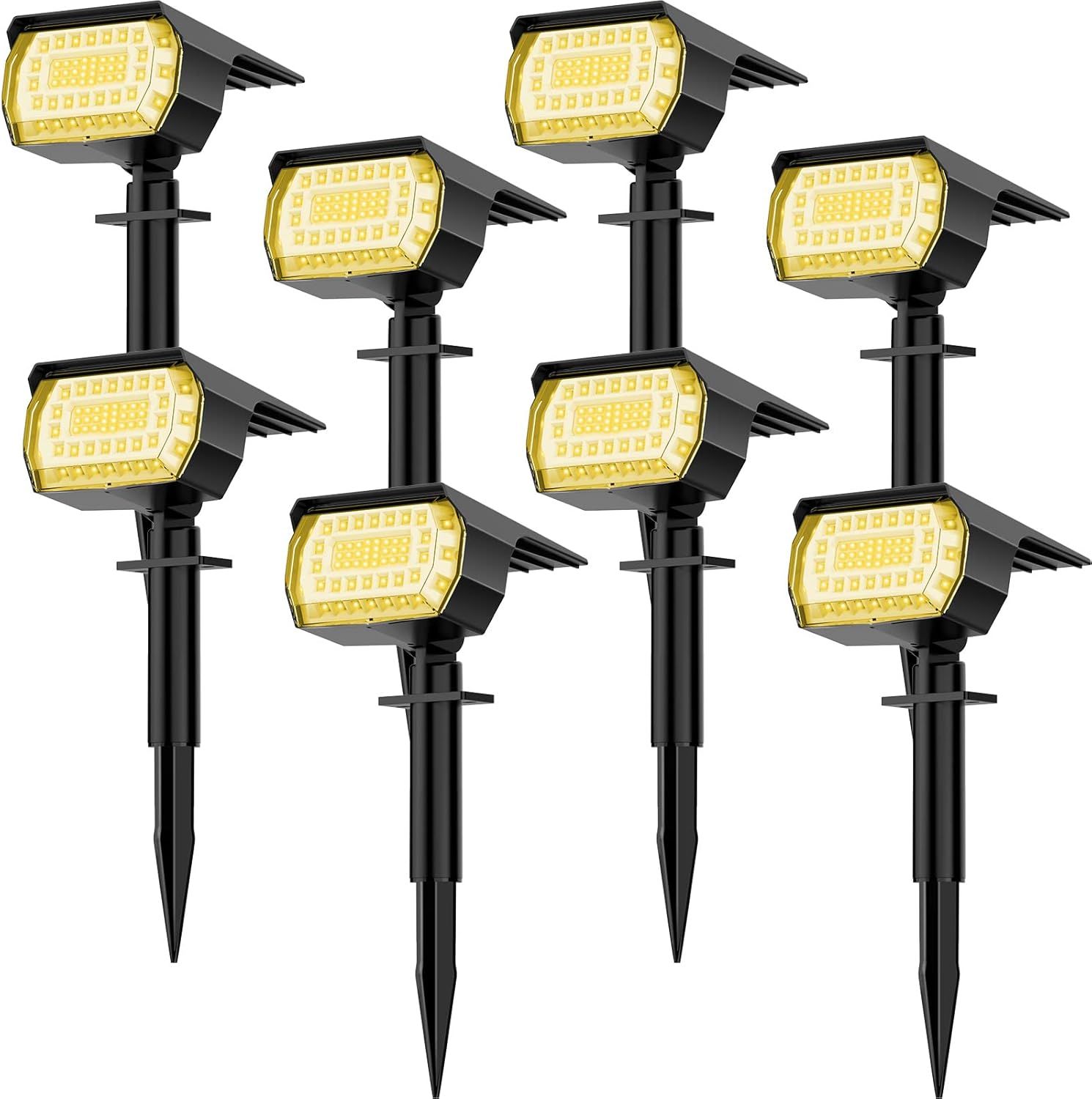 Daylight White 57-LED Solar Landscape Spotlights Multipack